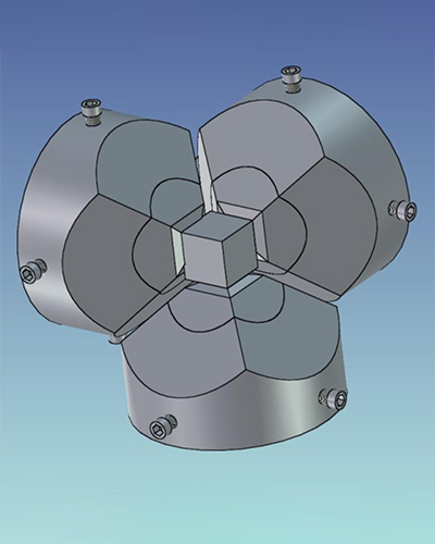 Force diagram of six-axis multi-anvil press